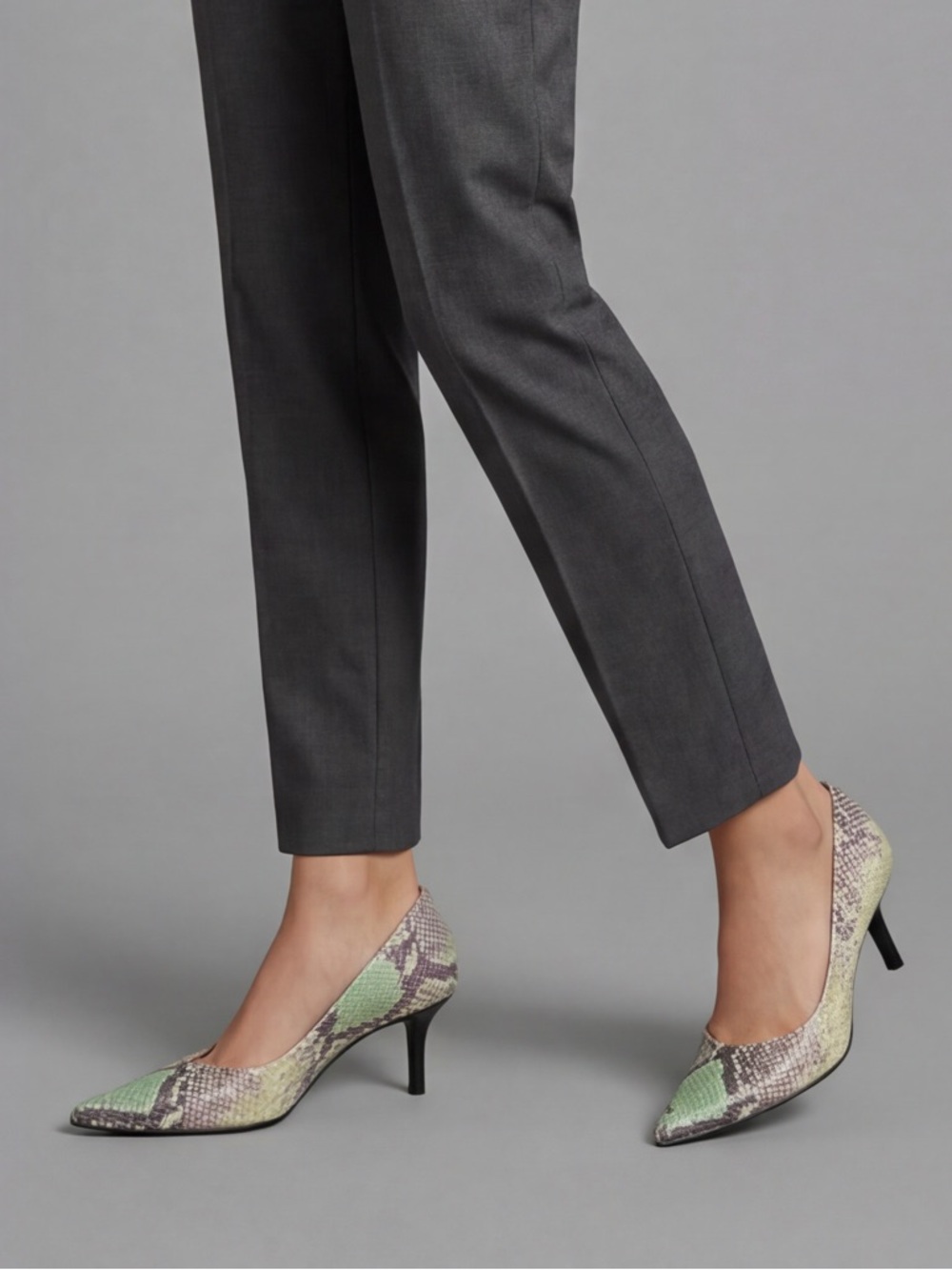 Kenneth Cole Rare Y2K Leather Snake Print Pumps Made in Italy, Sz 8.5